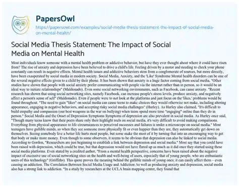 words to use when writing an essay about the impact of social media on mental health